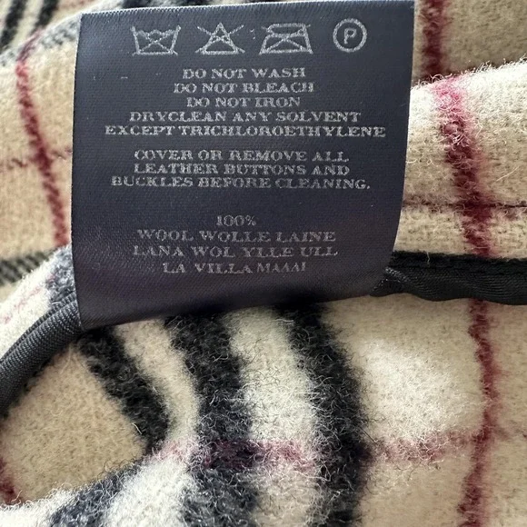 Vintage Burberry London Duffle Coat UK 10 Black Wool Hooded Toggle Nova Check 99 - Picture 15 of 16